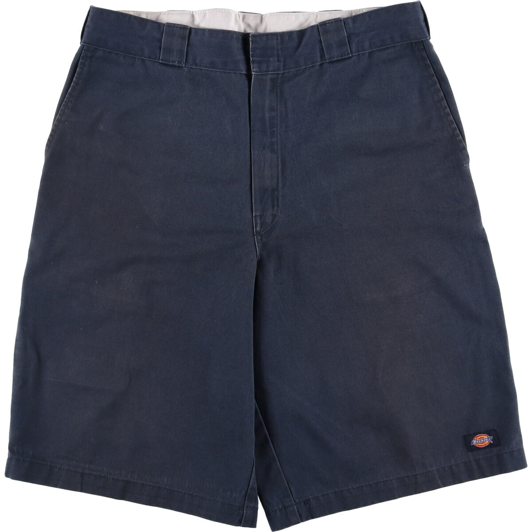 Dickies Work Shorts, Half Pants, Men's, W35 equivalent polyester navy blue type Vintage Second Hand