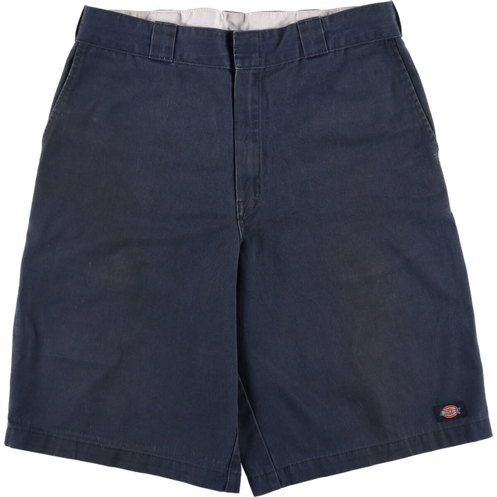 Dickies Work Shorts, Half Pants, Men's, W35 equivalent polyester navy blue type Vintage Second Hand