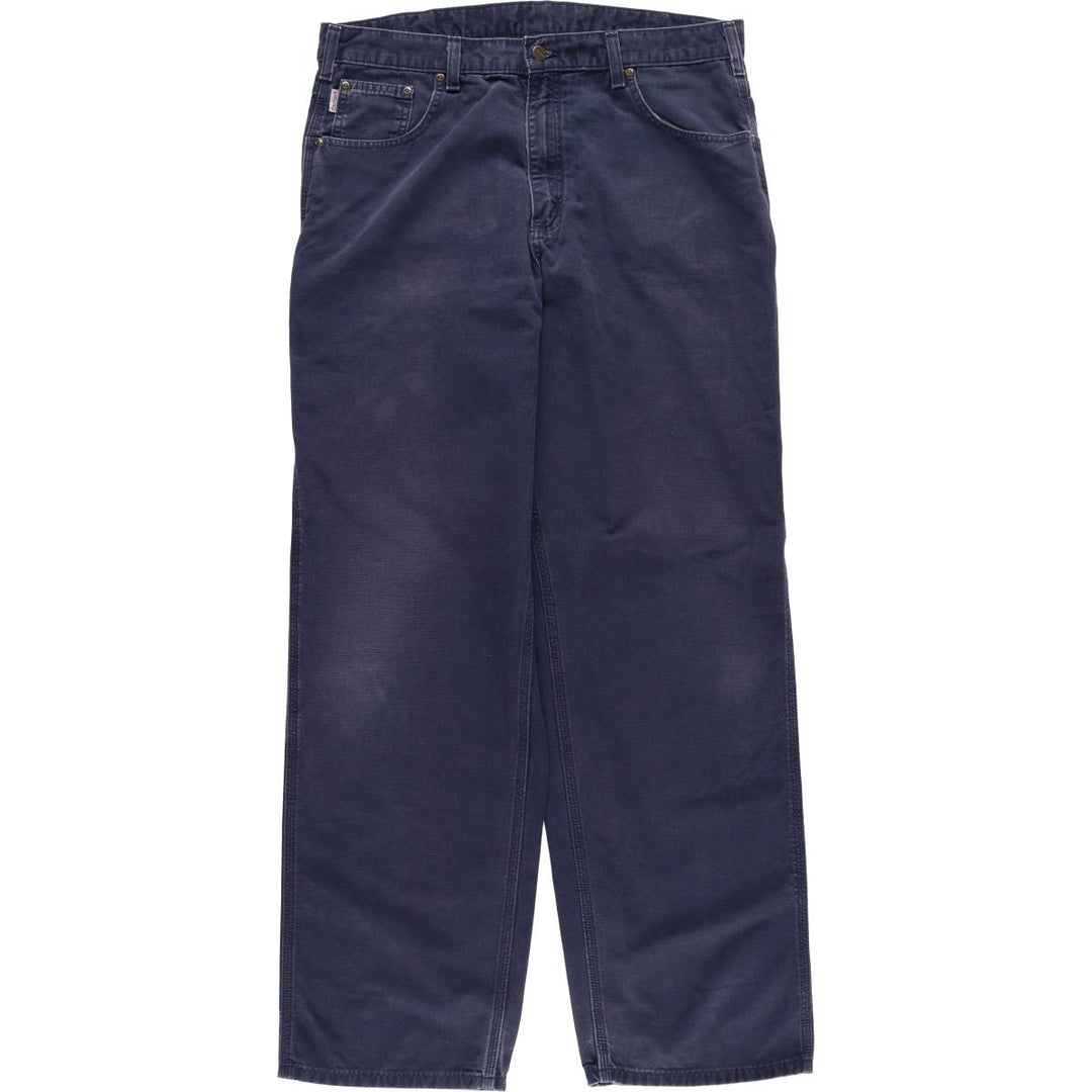 00'S Carhartt Loose Fit Duck Work Pants Men's W37 cotton navy blue type Vintage Second Hand