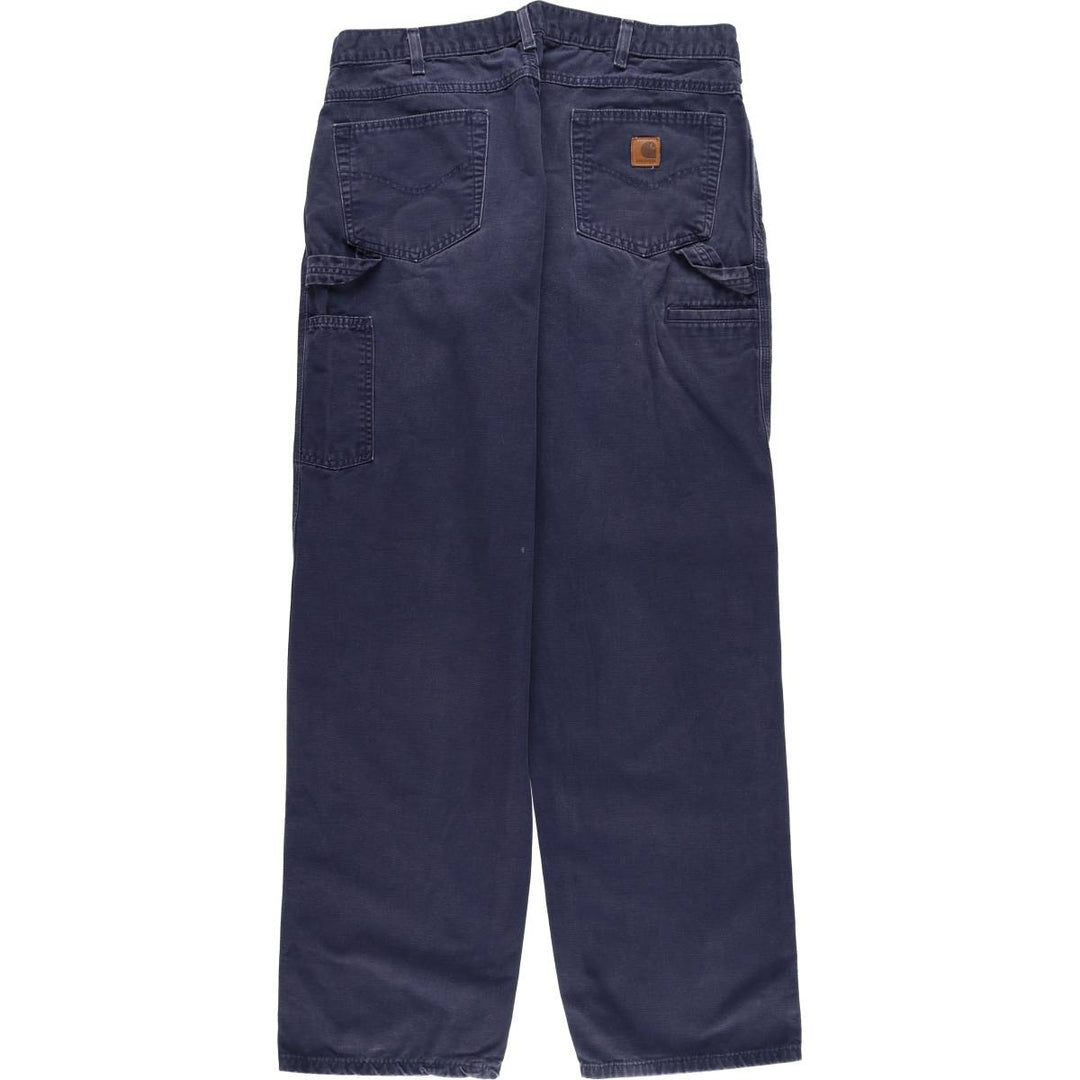 00'S Carhartt Loose Fit Duck Work Pants Men's W37 cotton navy blue type Vintage Second Hand