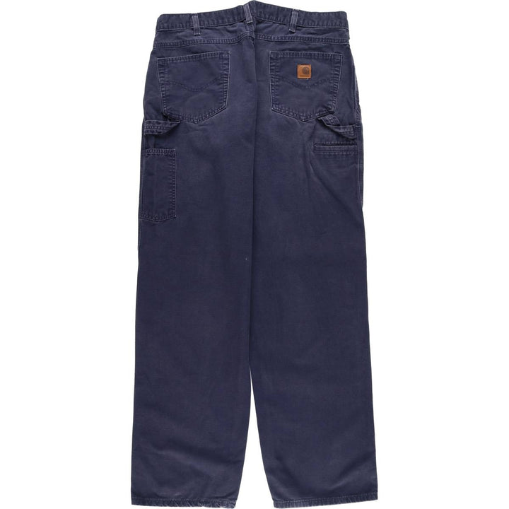 00'S Carhartt Loose Fit Duck Work Pants Men's W37 cotton navy blue type Vintage Second Hand
