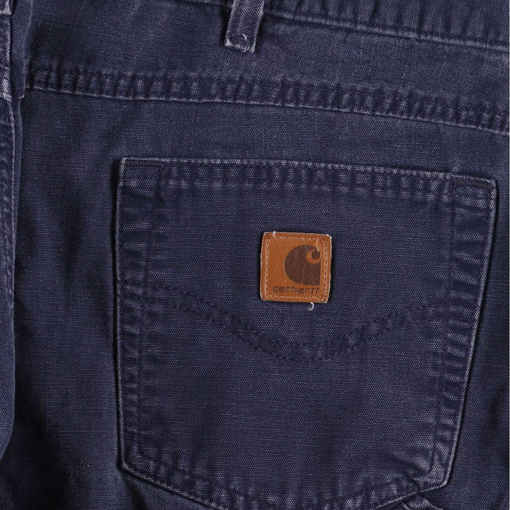 00'S Carhartt Loose Fit Duck Work Pants Men's W37 cotton navy blue type Vintage Second Hand