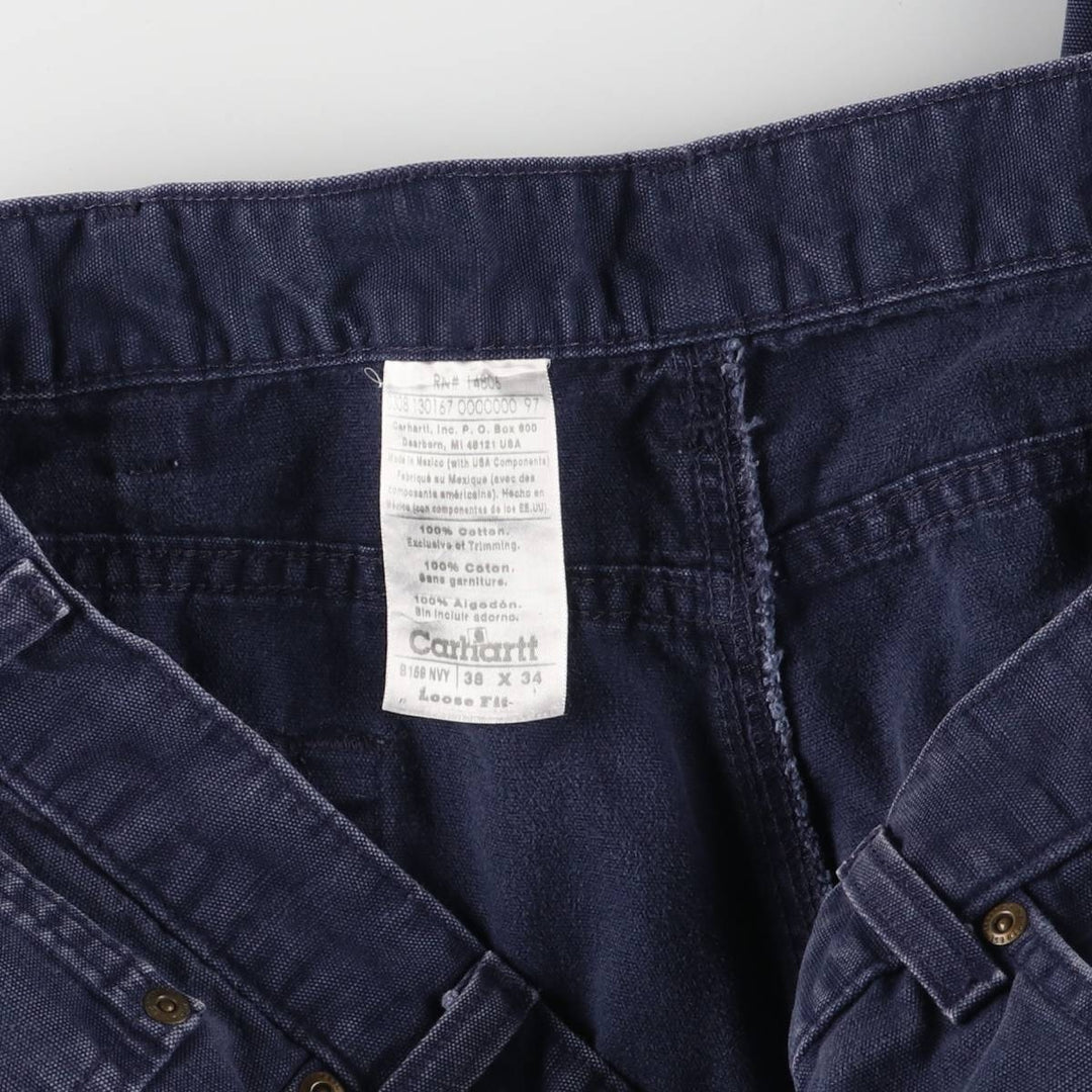 00'S Carhartt Loose Fit Duck Work Pants Men's W37 cotton navy blue type Vintage Second Hand