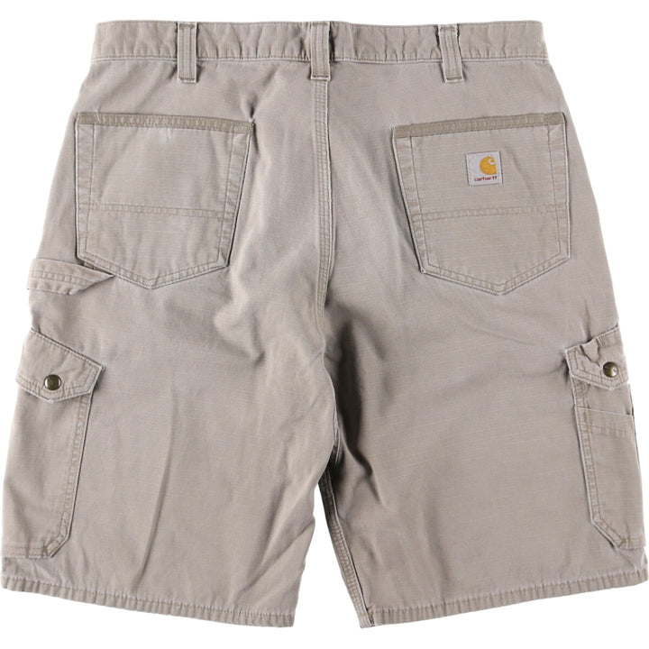 Carhartt Relaxed Fit Ripstop Cargo Shorts, Men's, W37 cotton Beige type Vintage Second Hand