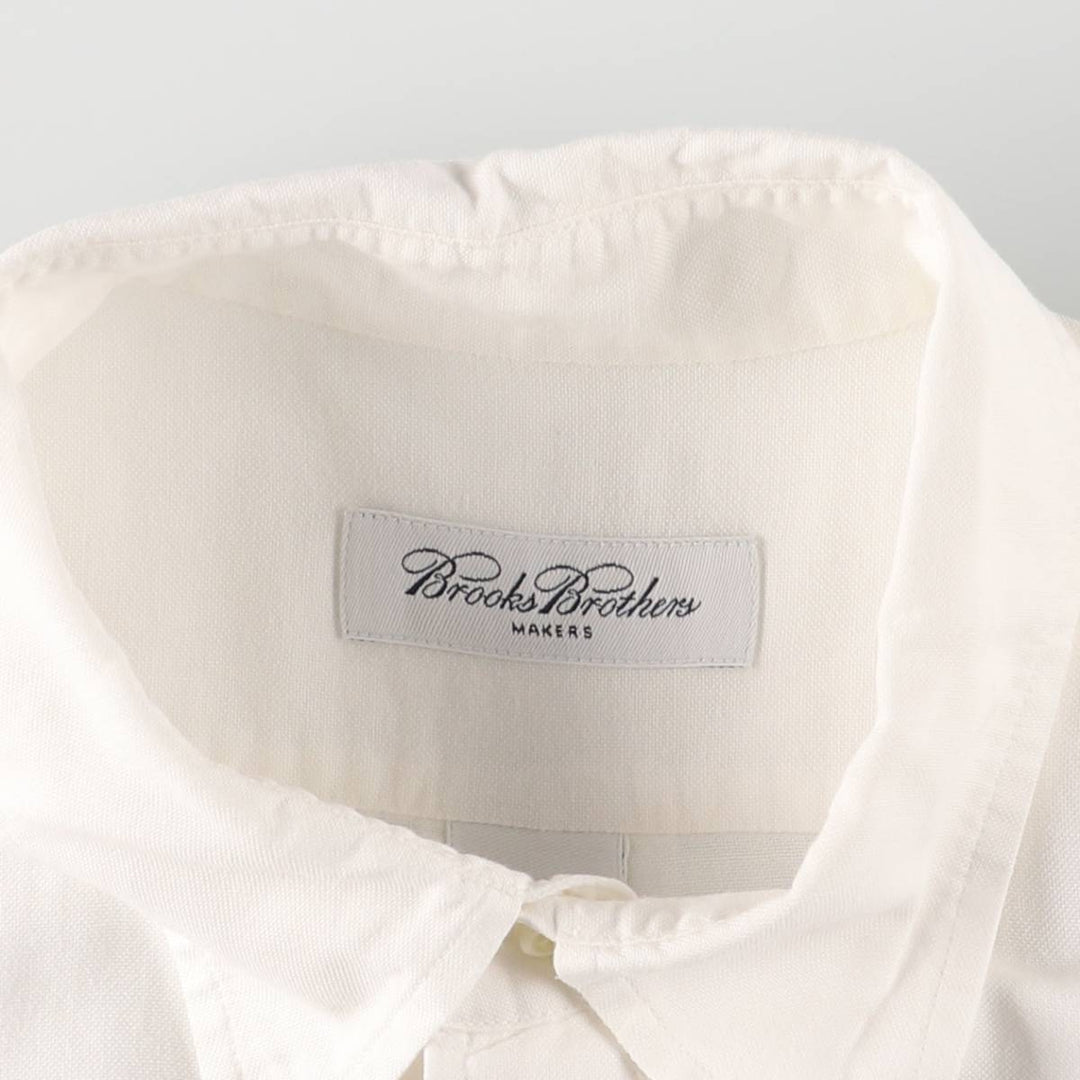 Brooks Brothers MAKERS Short Sleeve Button Down Shirt Made in USA Men's Size L cotton white type Vintage Second Hand