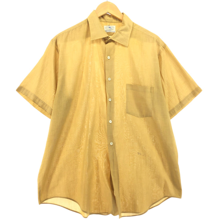70'S Town Craft PENNEY'S Short Sleeve Polycotton Shirt Men's Size L Vintage polyester Camel type Vintage Second Hand