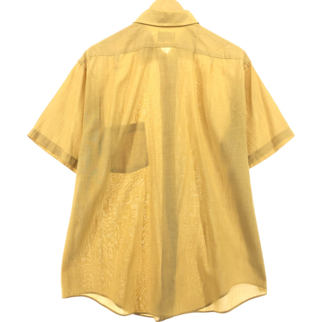 70'S Town Craft PENNEY'S Short Sleeve Polycotton Shirt Men's Size L Vintage polyester Camel type Vintage Second Hand