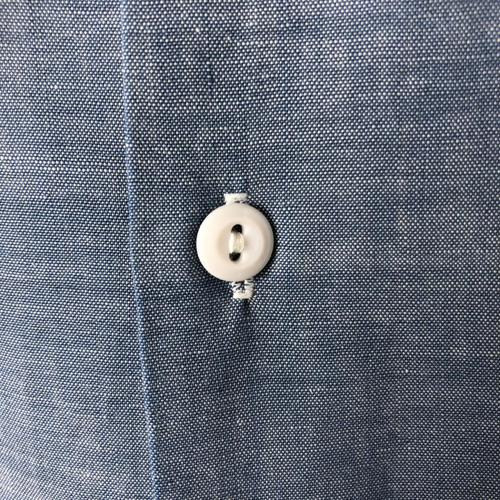 70'S Big Mac JCPenney short sleeve polycotton shirt, men's XL size, vintage polyester blue type Vintage Second Hand