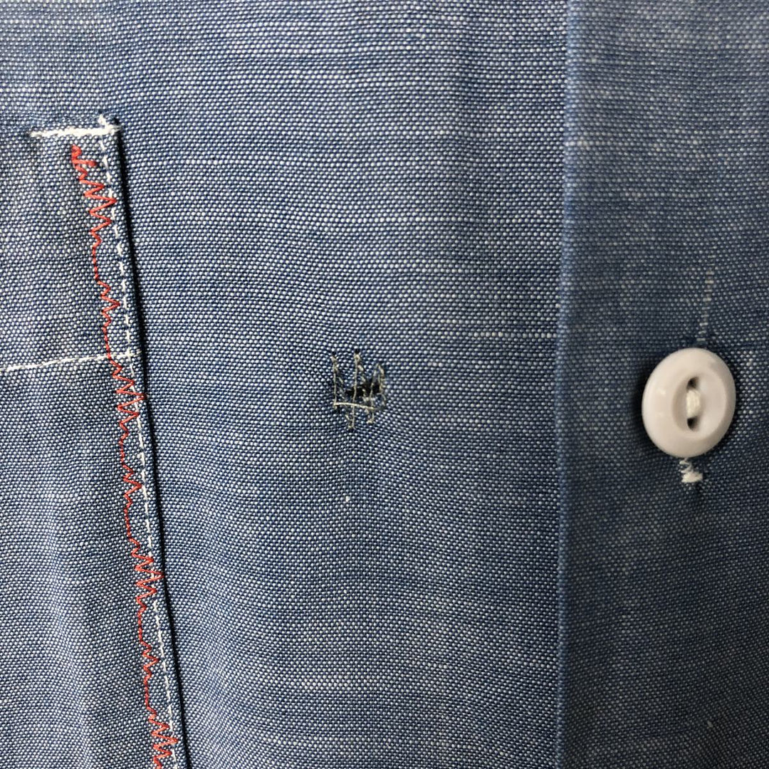 70'S Big Mac JCPenney short sleeve polycotton shirt, men's XL size, vintage polyester blue type Vintage Second Hand