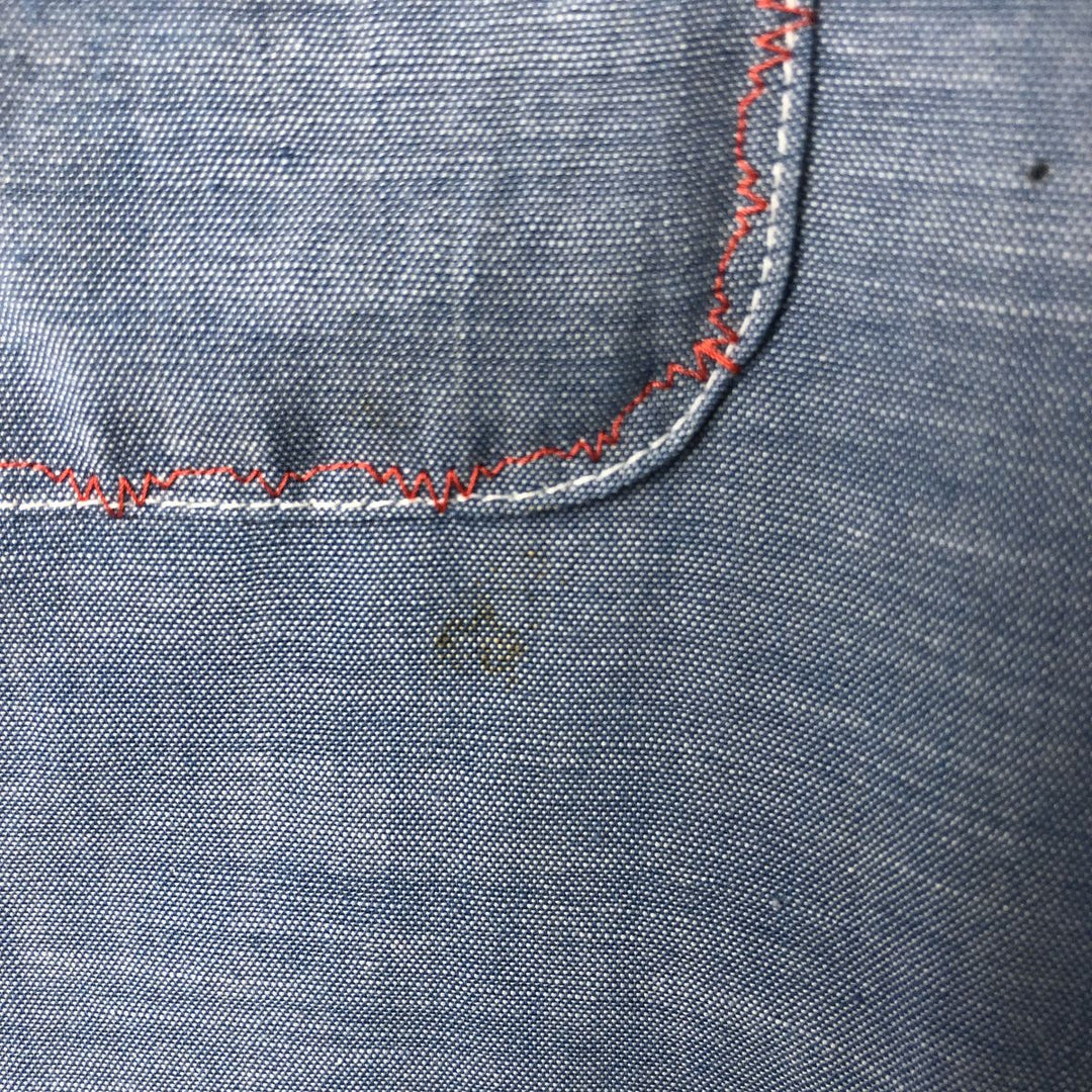 70'S Big Mac JCPenney short sleeve polycotton shirt, men's XL size, vintage polyester blue type Vintage Second Hand