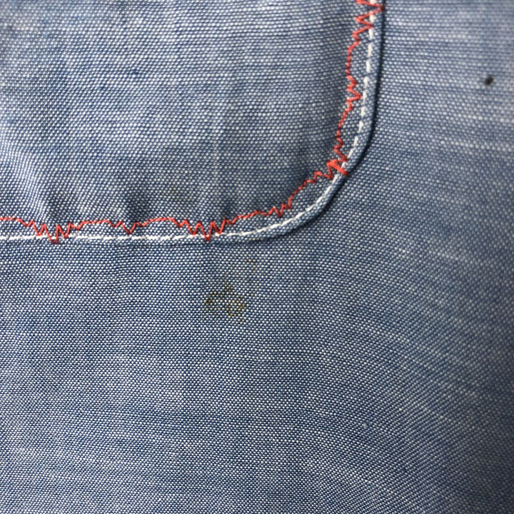 70'S Big Mac JCPenney short sleeve polycotton shirt, men's XL size, vintage polyester blue type Vintage Second Hand