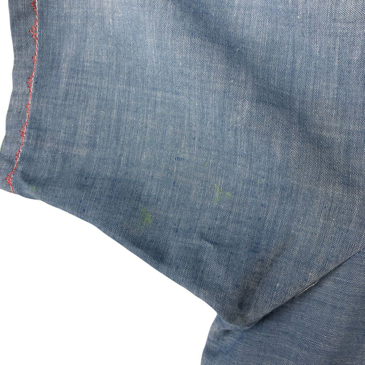 70'S Big Mac JCPenney short sleeve polycotton shirt, men's XL size, vintage polyester blue type Vintage Second Hand