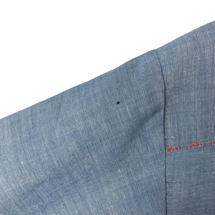 70'S Big Mac JCPenney short sleeve polycotton shirt, men's XL size, vintage polyester blue type Vintage Second Hand