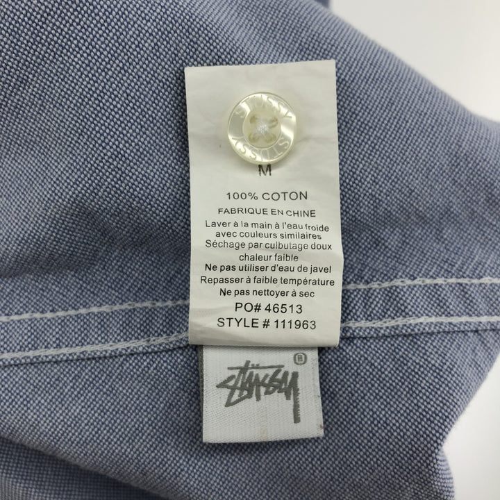 STUSSY short sleeve cotton shirt, men's size M cotton navy blue type Vintage Second Hand