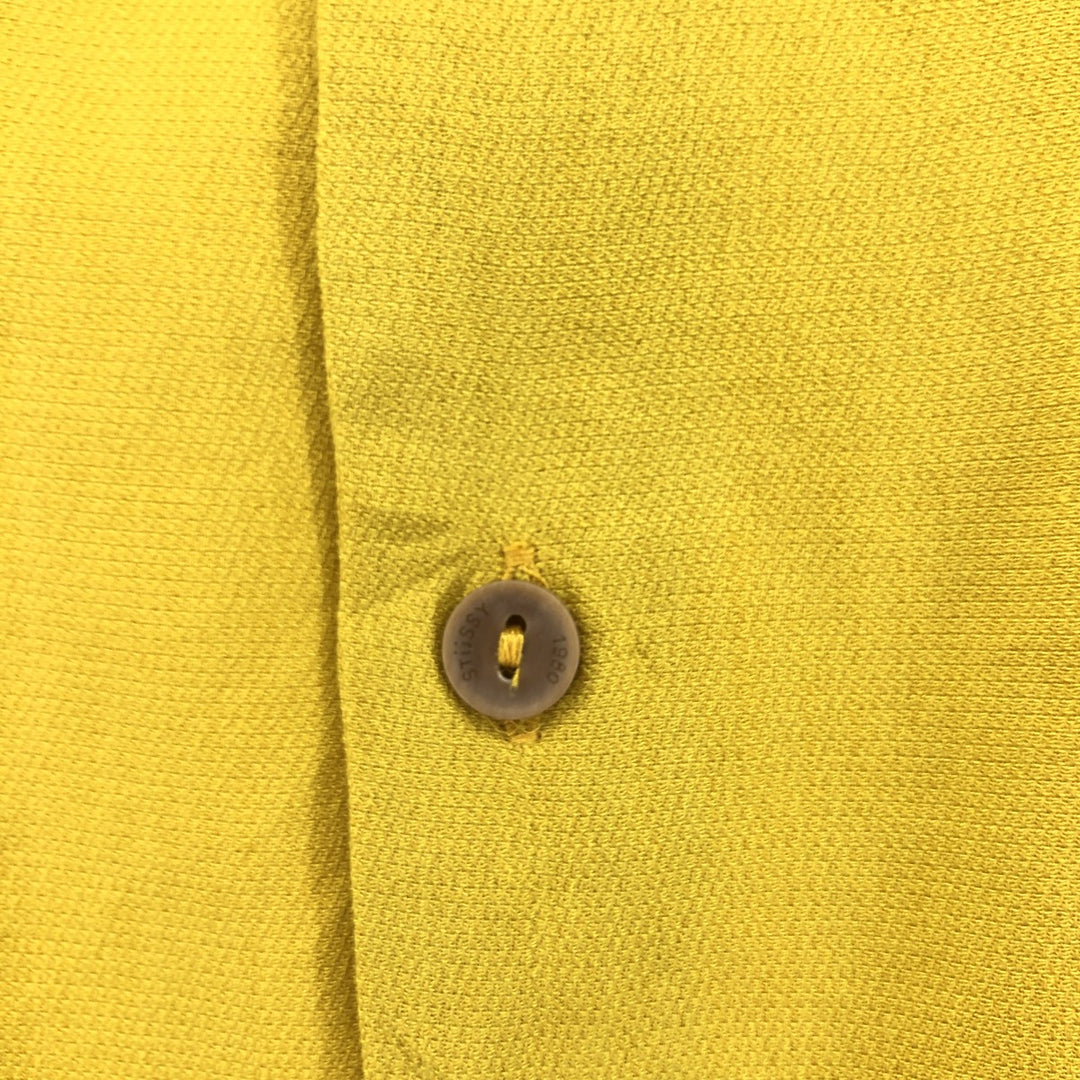 STUSSY short sleeve box shirt, men's size S cotton yellow type Vintage Second Hand