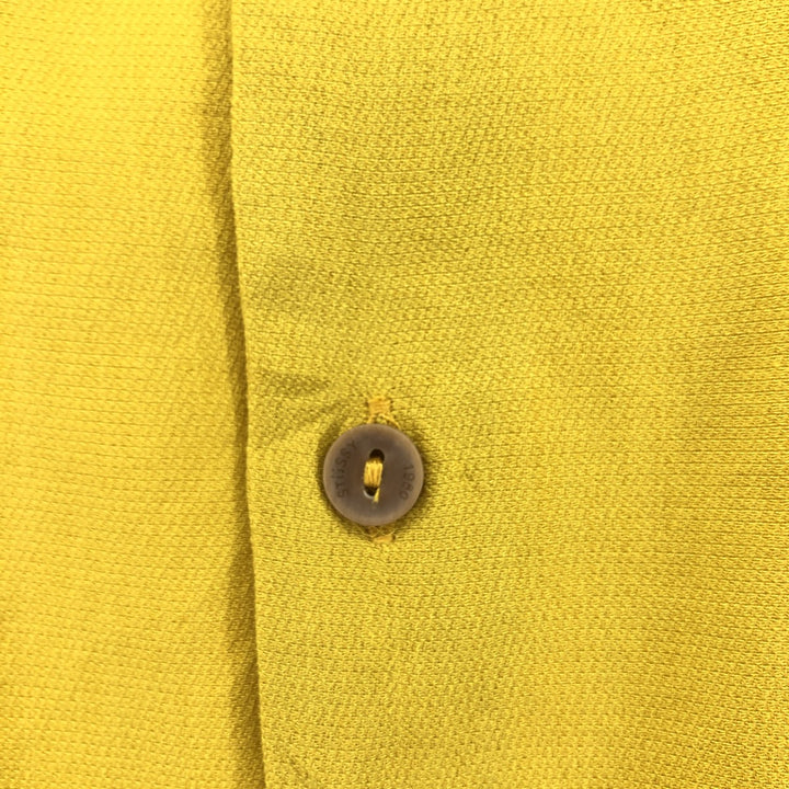 STUSSY short sleeve box shirt, men's size S cotton yellow type Vintage Second Hand