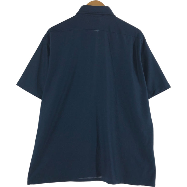 70'S JCPenney MOUNTAIN WEAR short sleeve box shirt, men's XL size, vintage unclear navy blue type Vintage Second Hand