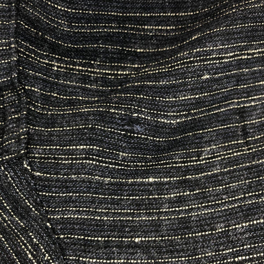 hagger open collar short sleeve linen x rayon shirt box shirt men's M size linen black type Vintage Second Hand