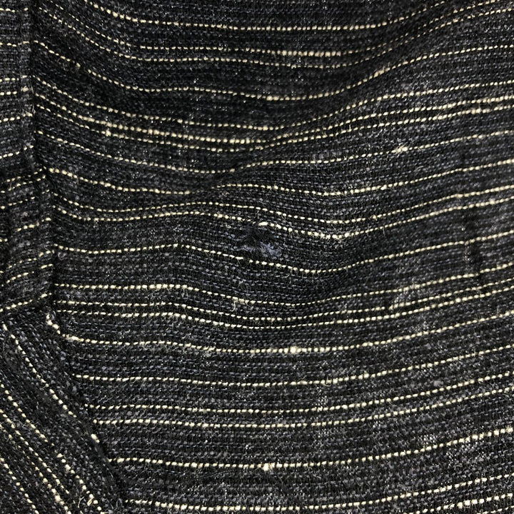 hagger open collar short sleeve linen x rayon shirt box shirt men's M size linen black type Vintage Second Hand