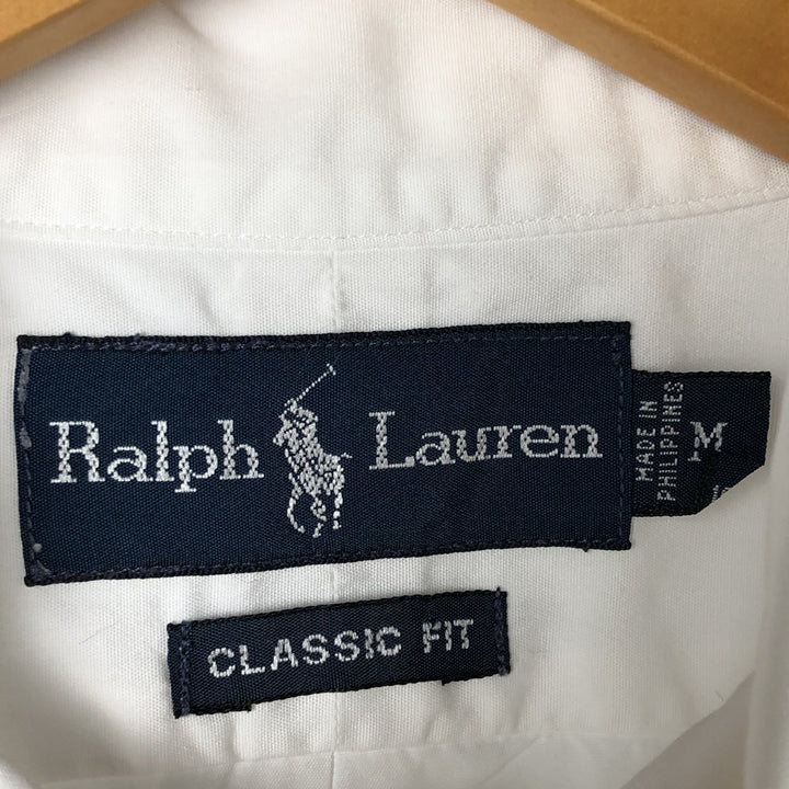 Ralph Lauren Classic Fit short sleeve button down shirt, men's size M cotton white type Vintage Second Hand