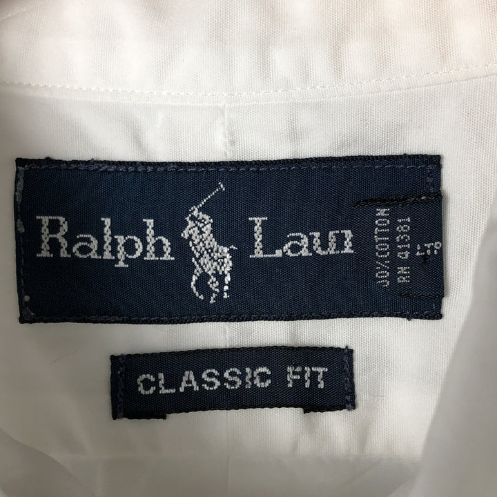 Ralph Lauren Classic Fit short sleeve button down shirt, men's size M cotton white type Vintage Second Hand