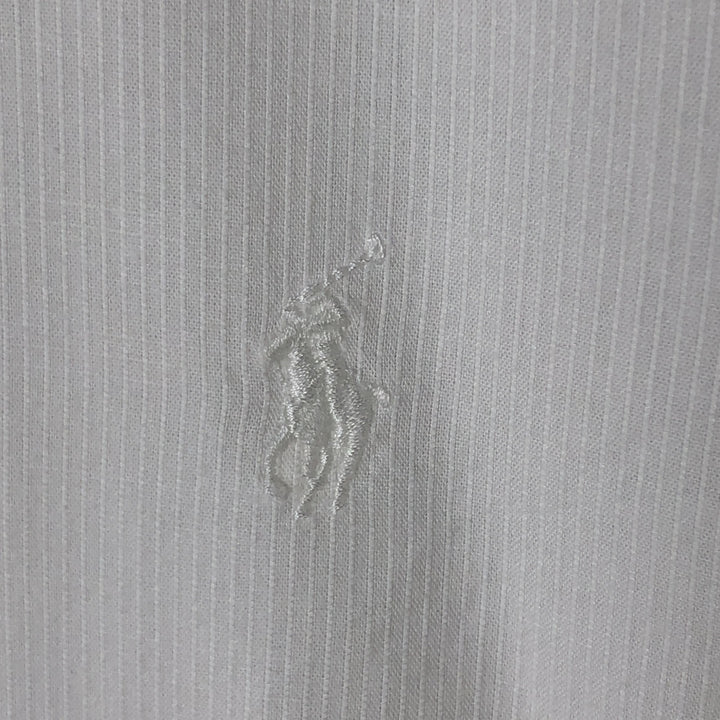 POLO by Ralph Lauren BRADFORD CLASSIC FIT wide collar short sleeve cotton shirt men's size L cotton white type Vintage Second Hand