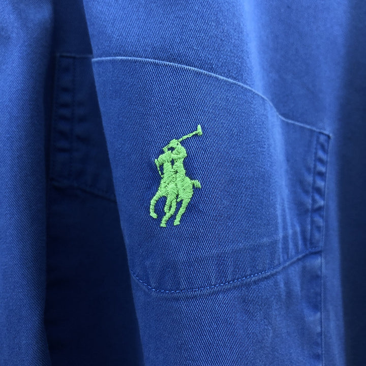 Ralph Lauren BLAKE short sleeve button down shirt, men's XL size cotton blue type Vintage Second Hand