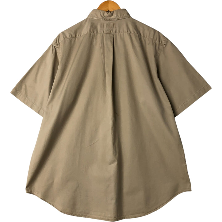 Ralph Lauren Classic Fit short sleeve button down shirt, men's size XL cotton Beige type Vintage Second Hand
