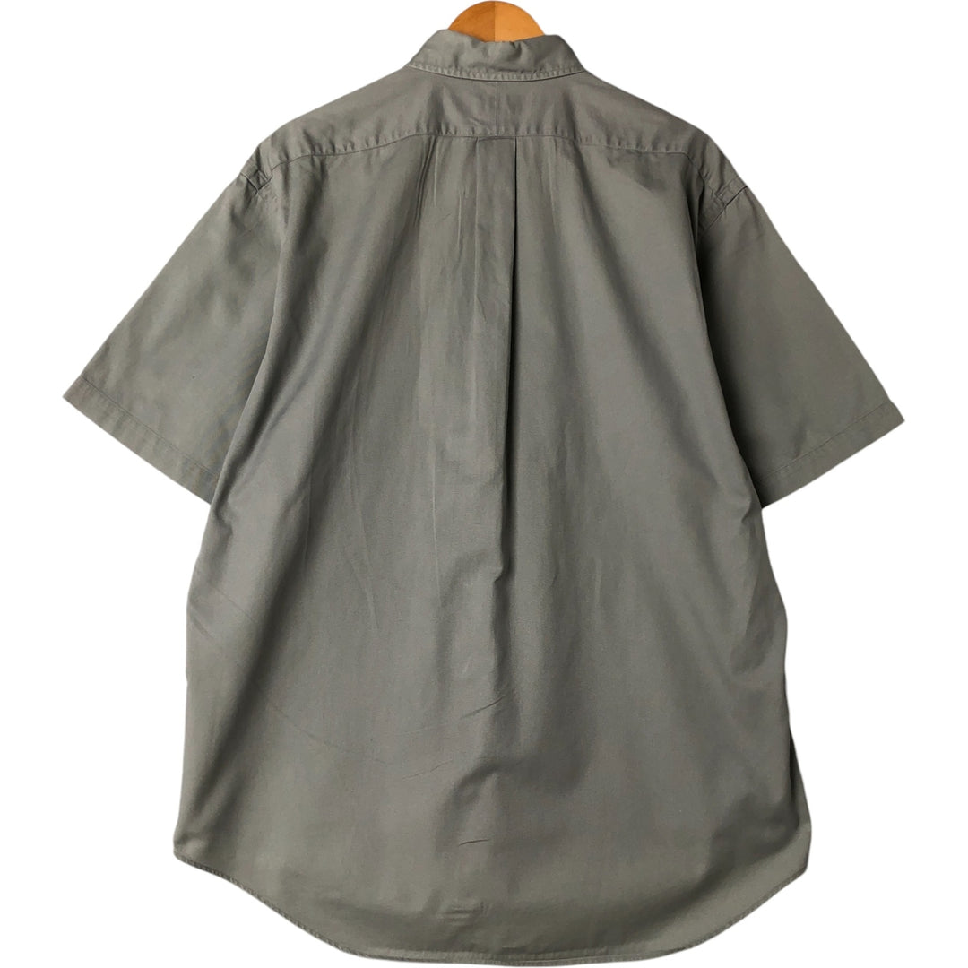 Ralph Lauren BLAIRE short sleeve button down shirt, men's size L cotton green type Vintage Second Hand