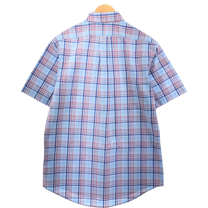 Ralph Lauren CUSTOM FIT short sleeve button down check shirt men's M size cotton Blue type light blue Vintage Second Hand