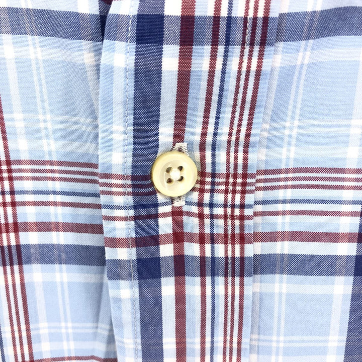 Ralph Lauren CUSTOM FIT short sleeve button down check shirt men's M size cotton Blue type light blue Vintage Second Hand