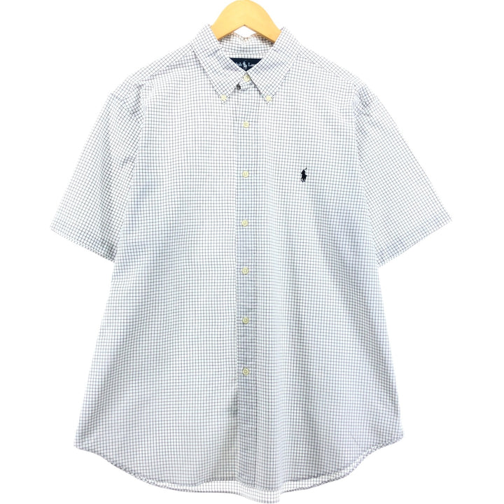 Ralph Lauren Classic Fit Short Sleeve Button Down Check Shirt Men's XL cotton white type Vintage Second Hand