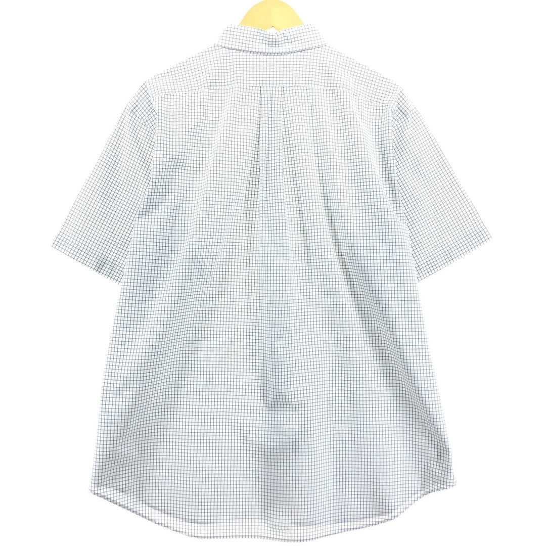 Ralph Lauren Classic Fit Short Sleeve Button Down Check Shirt Men's XL cotton white type Vintage Second Hand