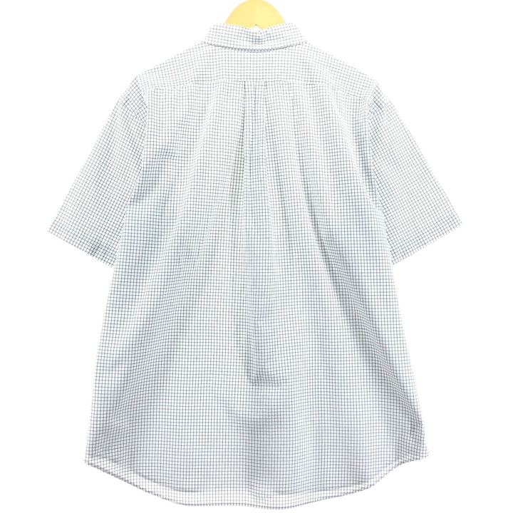 Ralph Lauren Classic Fit Short Sleeve Button Down Check Shirt Men's XL cotton white type Vintage Second Hand