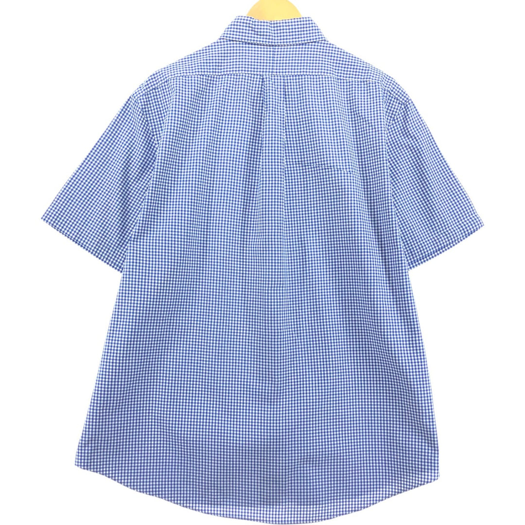 Ralph Lauren CUSTOM FIT short sleeve button down check shirt men's XXL cotton blue type Vintage Second Hand