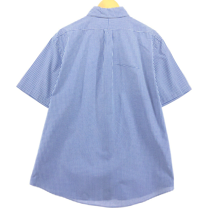 Ralph Lauren CUSTOM FIT short sleeve button down check shirt men's XXL cotton blue type Vintage Second Hand