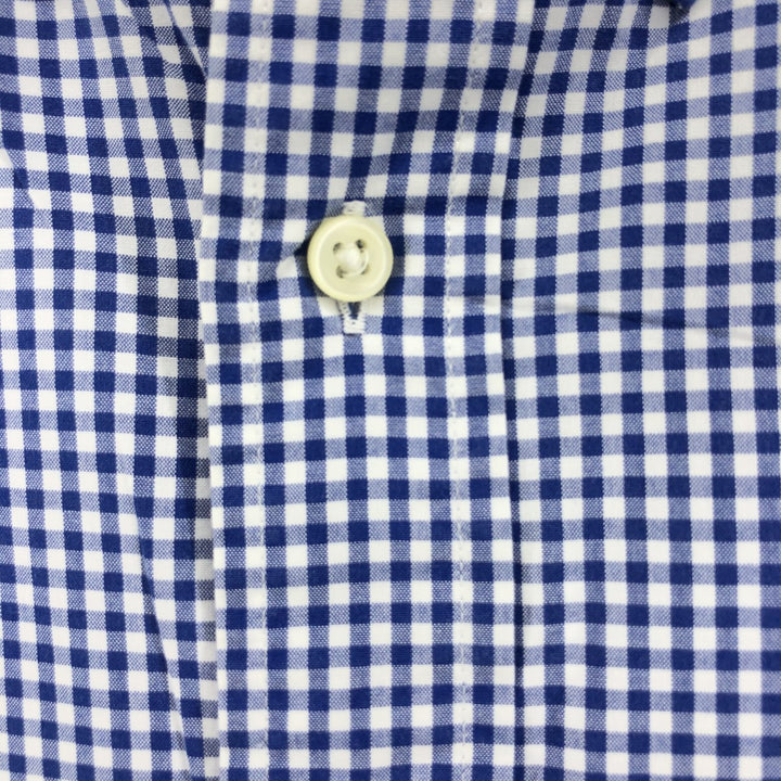 Ralph Lauren CUSTOM FIT short sleeve button down check shirt men's XXL cotton blue type Vintage Second Hand