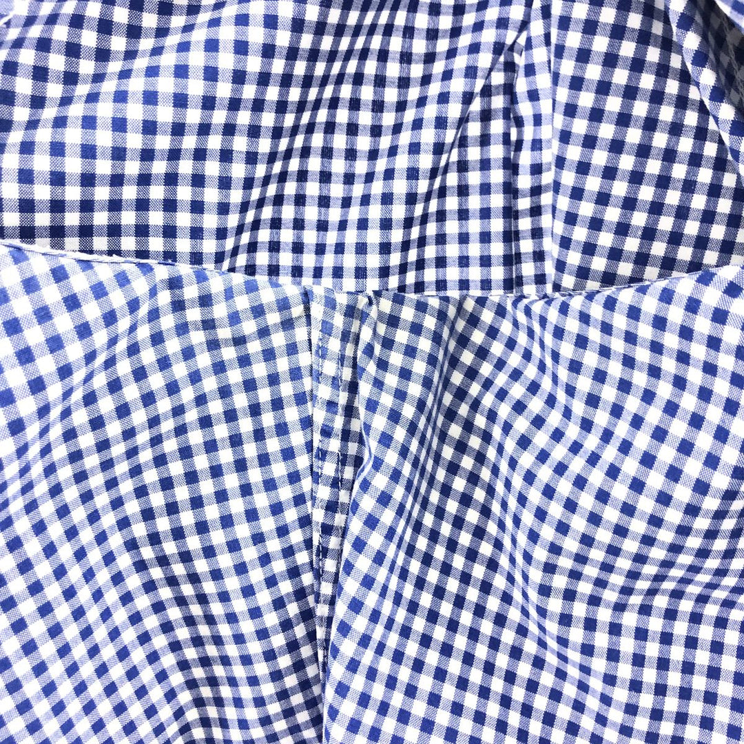 Ralph Lauren CUSTOM FIT short sleeve button down check shirt men's XXL cotton blue type Vintage Second Hand