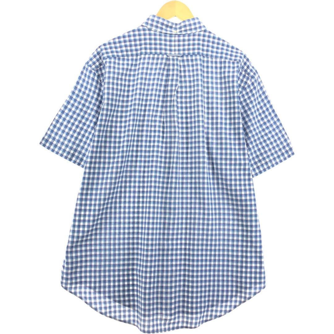 Ralph Lauren Classic Fit Short Sleeve Button Down Check Shirt Men's XL cotton blue type Vintage Second Hand