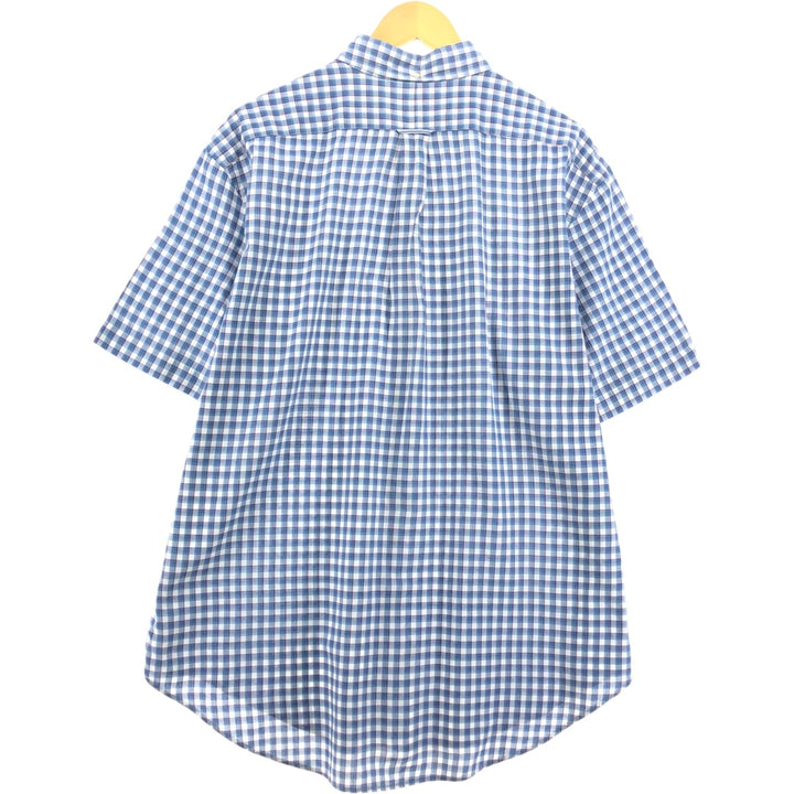 Ralph Lauren Classic Fit Short Sleeve Button Down Check Shirt Men's XL cotton blue type Vintage Second Hand