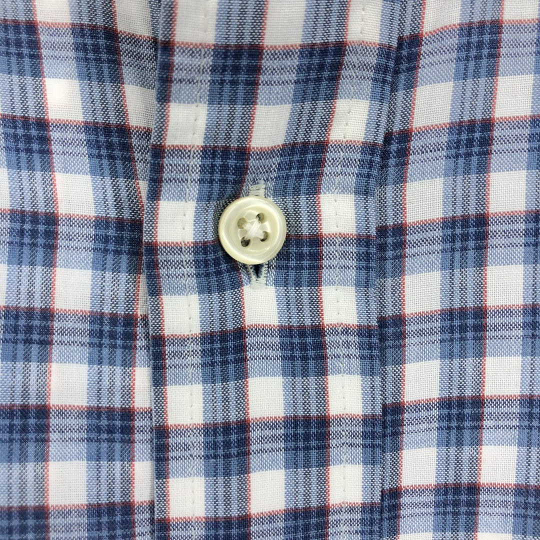 Ralph Lauren Classic Fit Short Sleeve Button Down Check Shirt Men's XL cotton blue type Vintage Second Hand