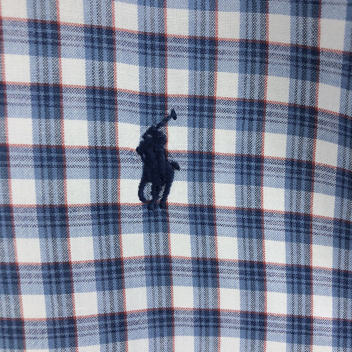 Ralph Lauren Classic Fit Short Sleeve Button Down Check Shirt Men's XL cotton blue type Vintage Second Hand
