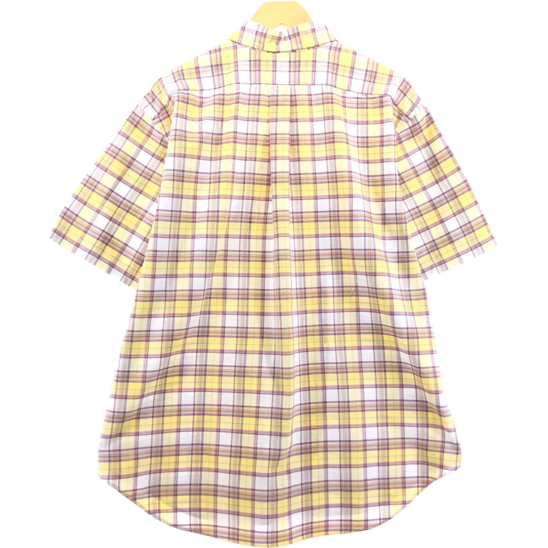 Ralph Lauren Classic Fit Short Sleeve Button Down Check Shirt Men's XL cotton yellow type Vintage Second Hand