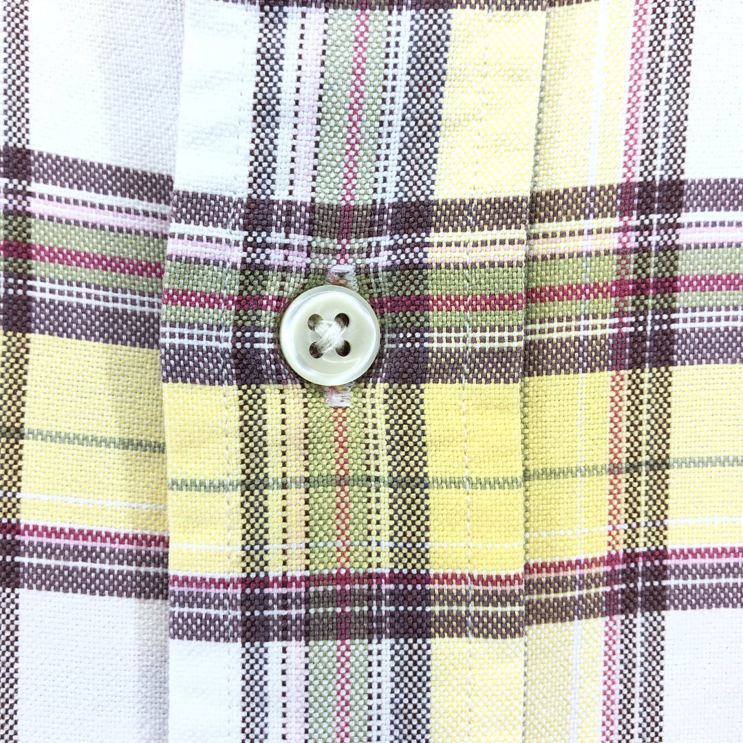 Ralph Lauren Classic Fit Short Sleeve Button Down Check Shirt Men's XL cotton yellow type Vintage Second Hand