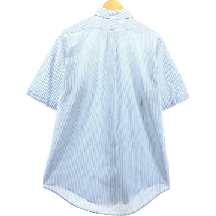 Ralph Lauren POLO by Ralph Lauren CUSTOM FIT short sleeve button down striped shirt men's L size cotton Blue type light blue Vintage Second Hand