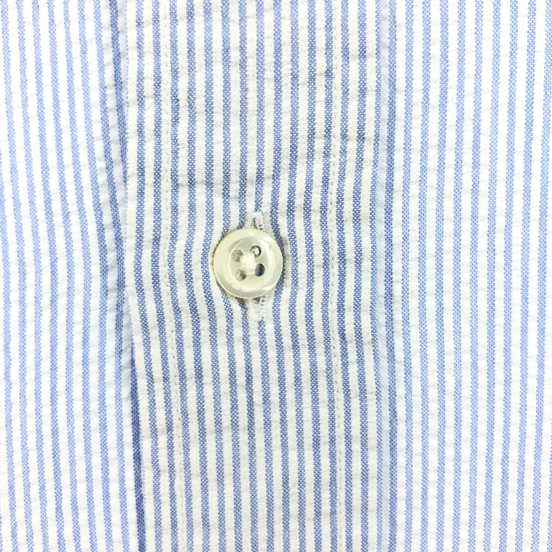 Ralph Lauren POLO by Ralph Lauren CUSTOM FIT short sleeve button down striped shirt men's L size cotton Blue type light blue Vintage Second Hand
