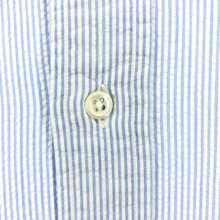 Ralph Lauren POLO by Ralph Lauren CUSTOM FIT short sleeve button down striped shirt men's L size cotton Blue type light blue Vintage Second Hand