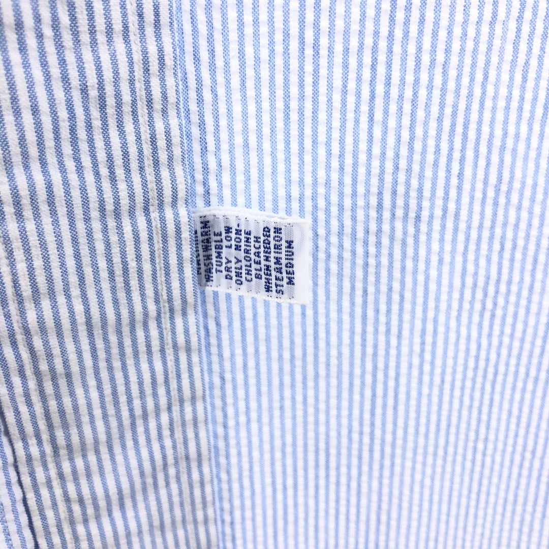 Ralph Lauren POLO by Ralph Lauren CUSTOM FIT short sleeve button down striped shirt men's L size cotton Blue type light blue Vintage Second Hand