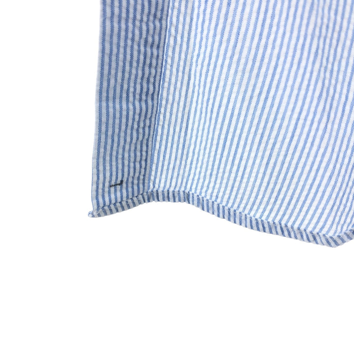 Ralph Lauren POLO by Ralph Lauren CUSTOM FIT short sleeve button down striped shirt men's L size cotton Blue type light blue Vintage Second Hand