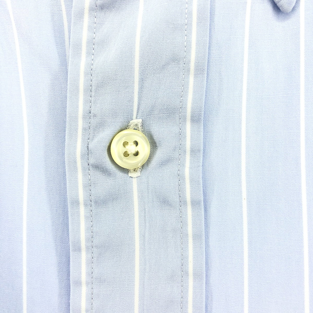 Ralph Lauren Classic Fit Short Sleeve Button Down Striped Shirt Men's XL Size Short Sleeve cotton Blue type light blue Vintage Second Hand